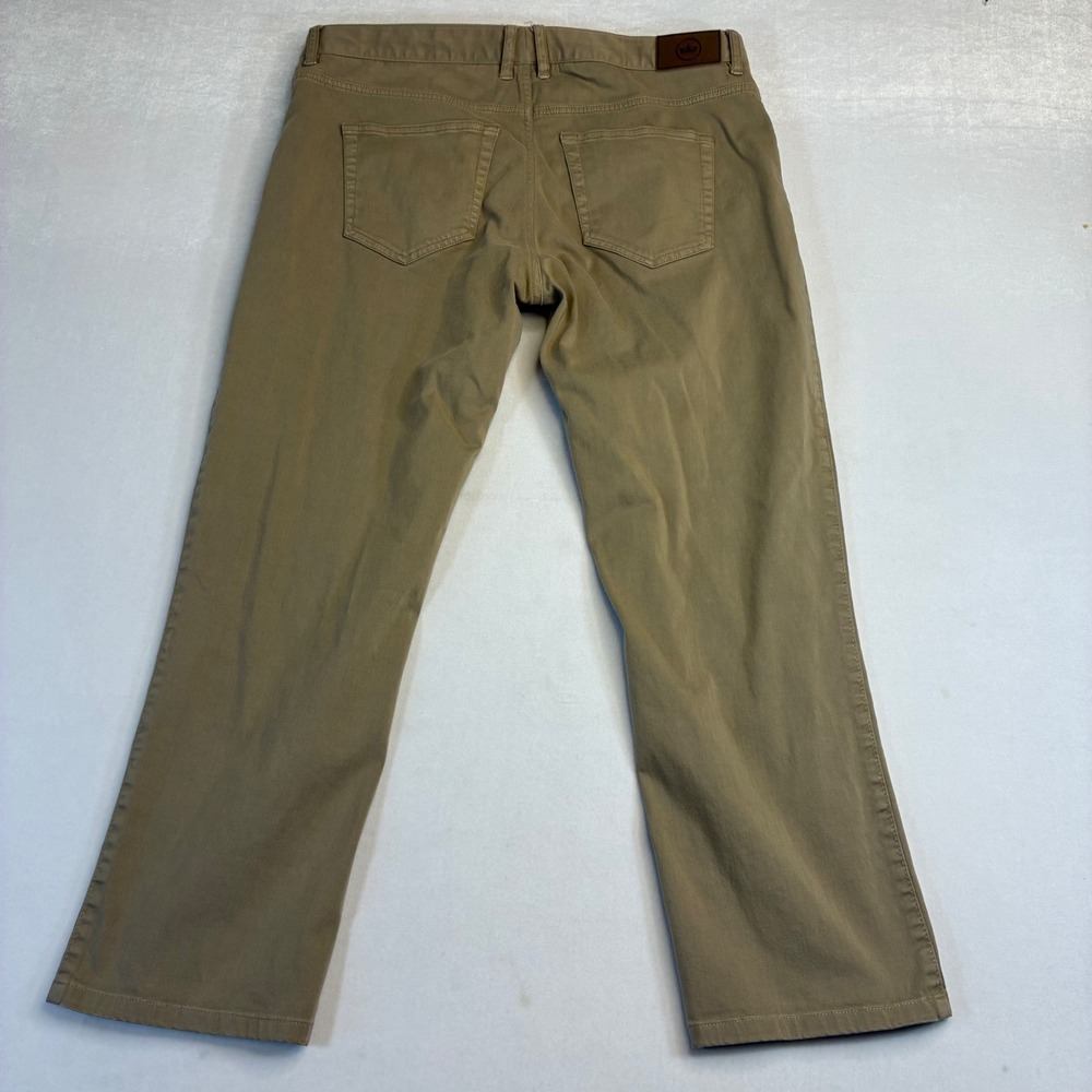 Peter Millar Pants Mens 36x26 Khaki Tan Straight 5-Pocket Stretch‎ Cotton Casual - Picture 3 of 8